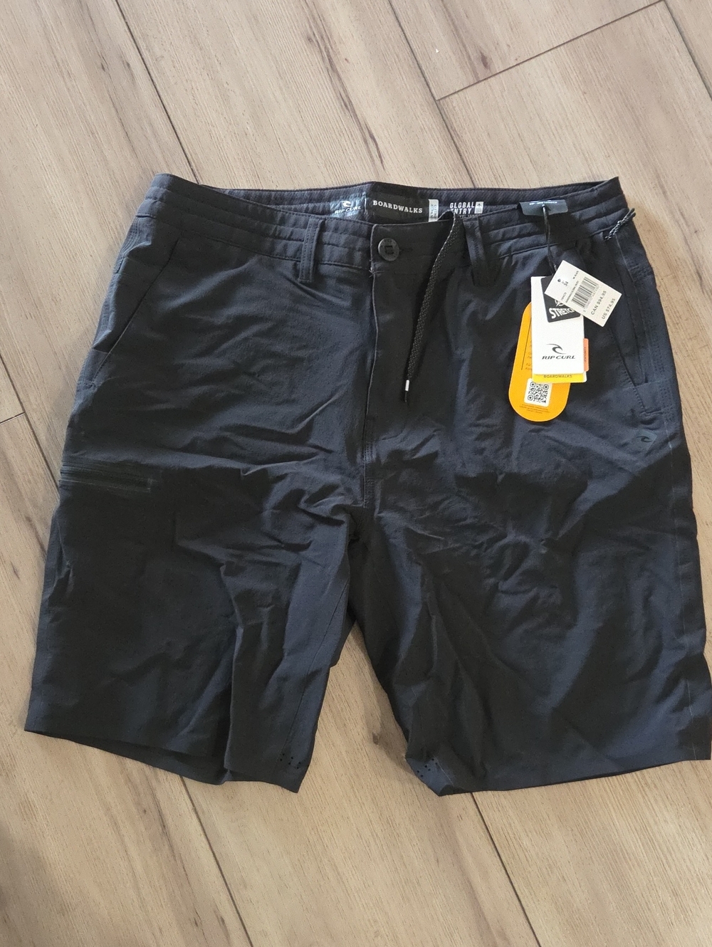 Rip Curl Men’s Black Athletic Boardshorts with Drawcord